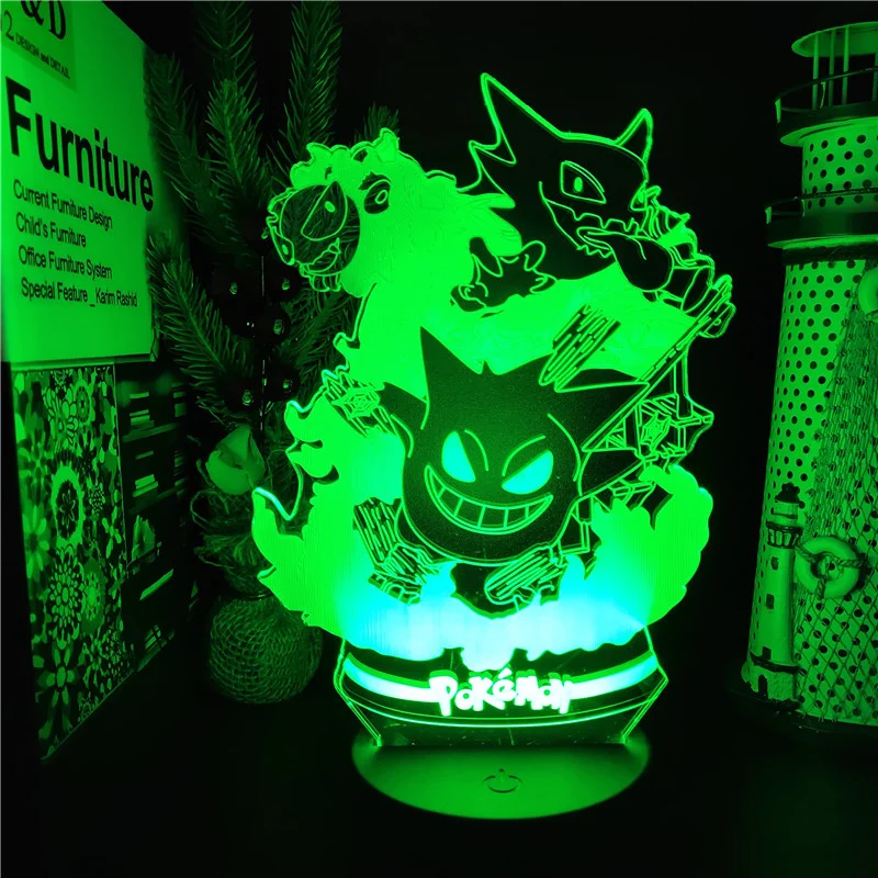 Pokemon Gengar Haunter Gastly 3D Nachtlampe