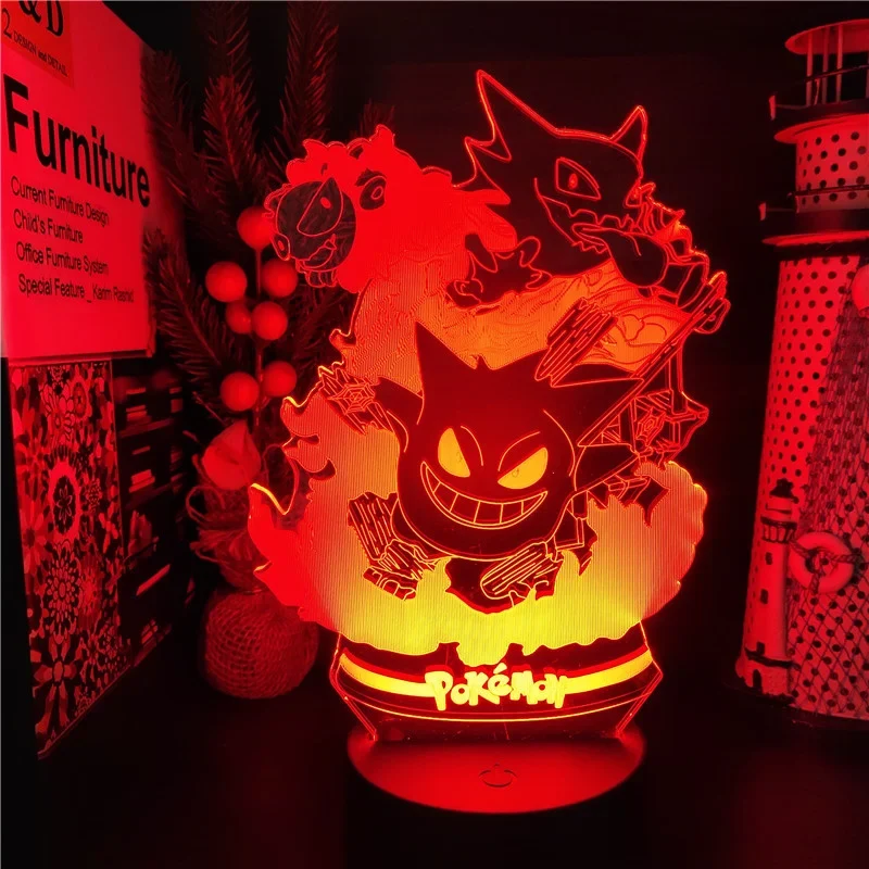 Pokemon Gengar Haunter Gastly 3D Nachtlampe