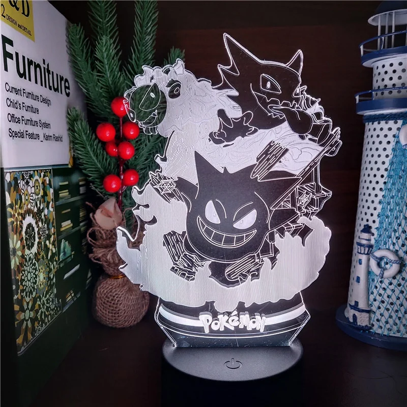 Pokemon Gengar Haunter Gastly 3D Nachtlampe