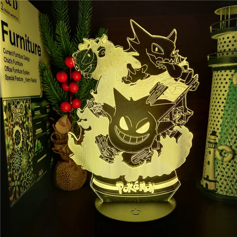 Pokemon Gengar Haunter Gastly 3D Nachtlampe