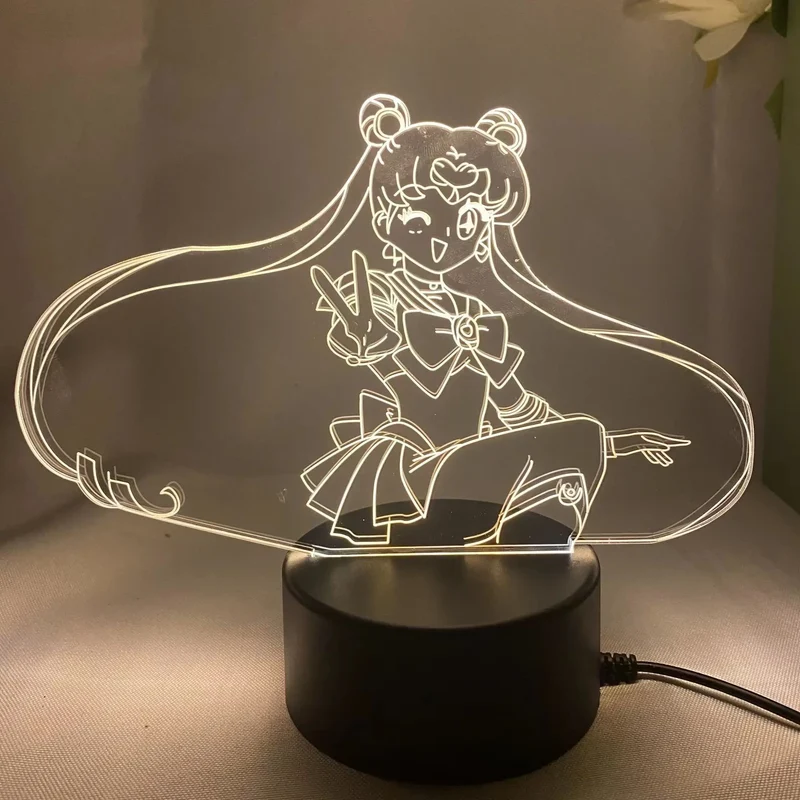 Sailor Moon Tsukino Usagi 3D Nacht Licht Lampe