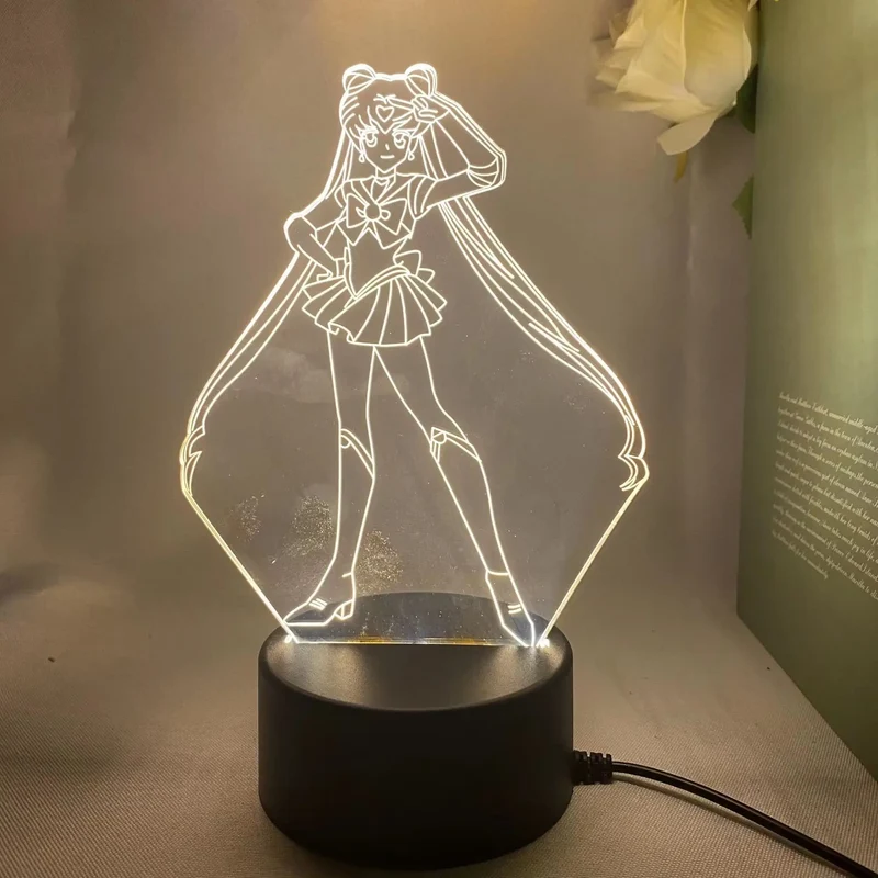 Sailor Moon Tsukino Usagi 3D Nacht Licht Lampe
