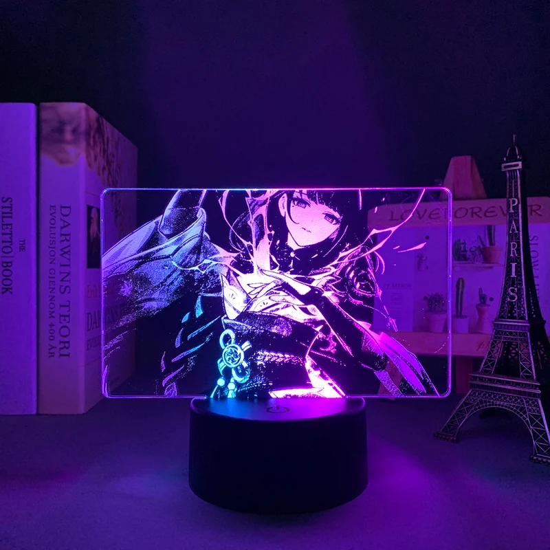 Genshin Impact Raiden Shogun Nacht Licht mit 3D Effekt