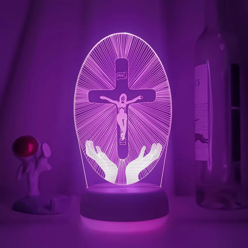 Jesus Christus Die Kreuzigung von Jesus LED-Lampe Nachtlicht