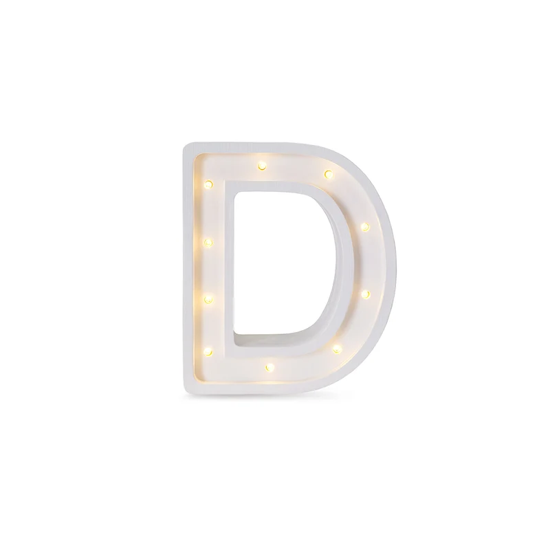 Little Lights Mini Letter D Night Light | White