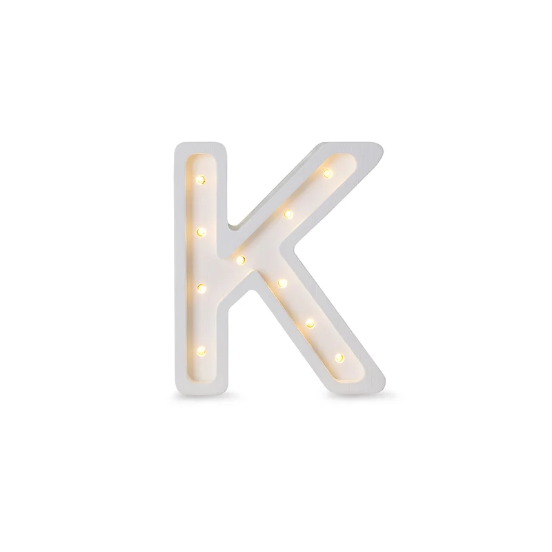 Little Lights Mini Letter K Night Light | White