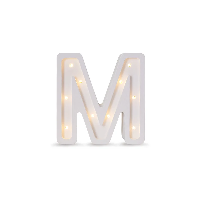 Little Lights Mini Letter M Night Light | White
