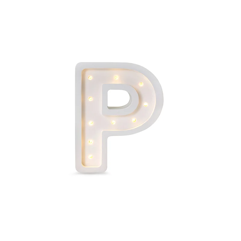 Little Lights Mini Letter P Night Light | White