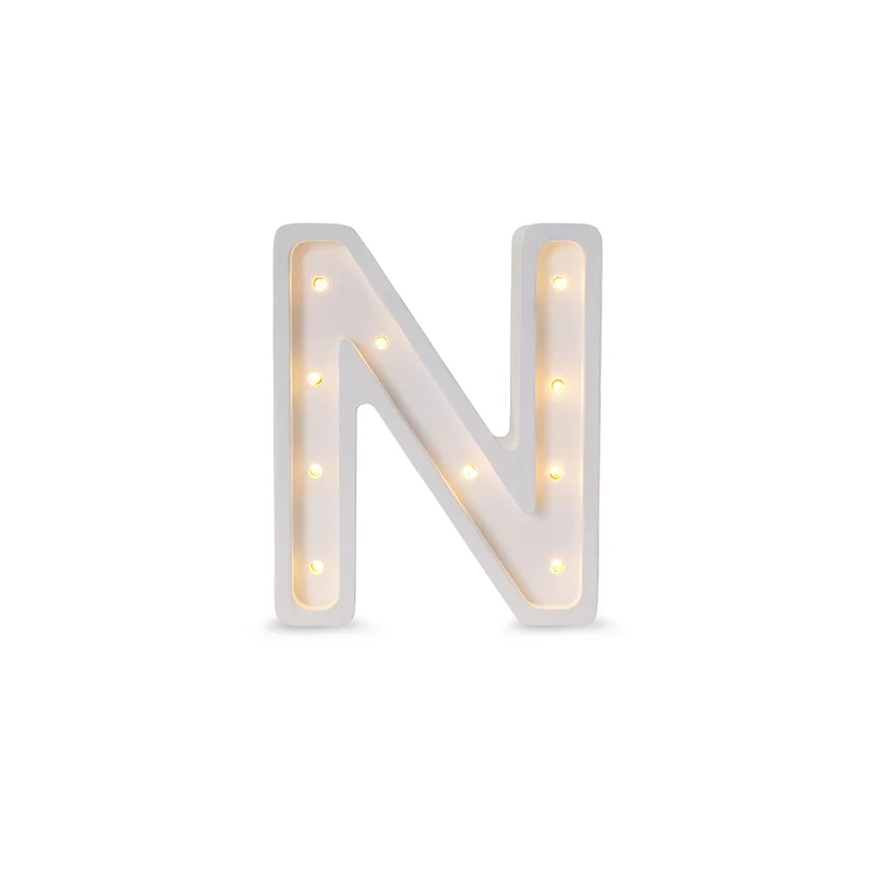 Little Lights Mini Letter N Night Light | White