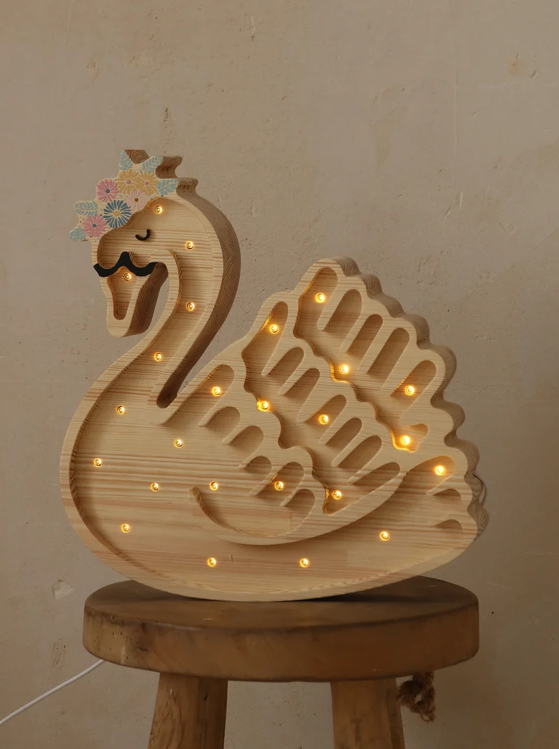 Little Lights Swan Night Light | Wooden Flower