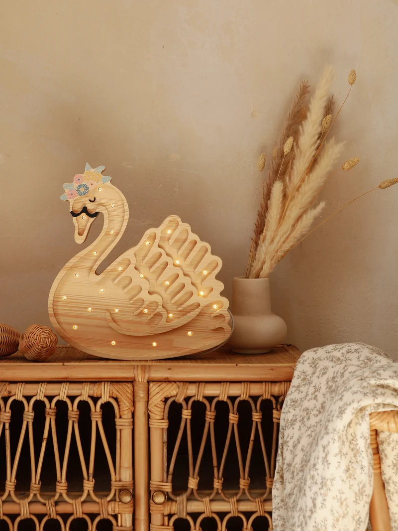 Little Lights Swan Night Light | Wooden Flower
