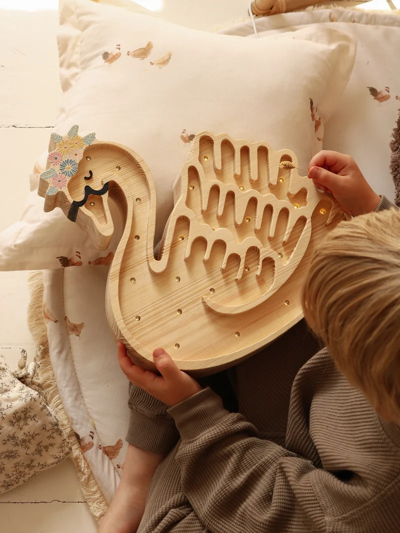 Little Lights Swan Night Light | Wooden Flower