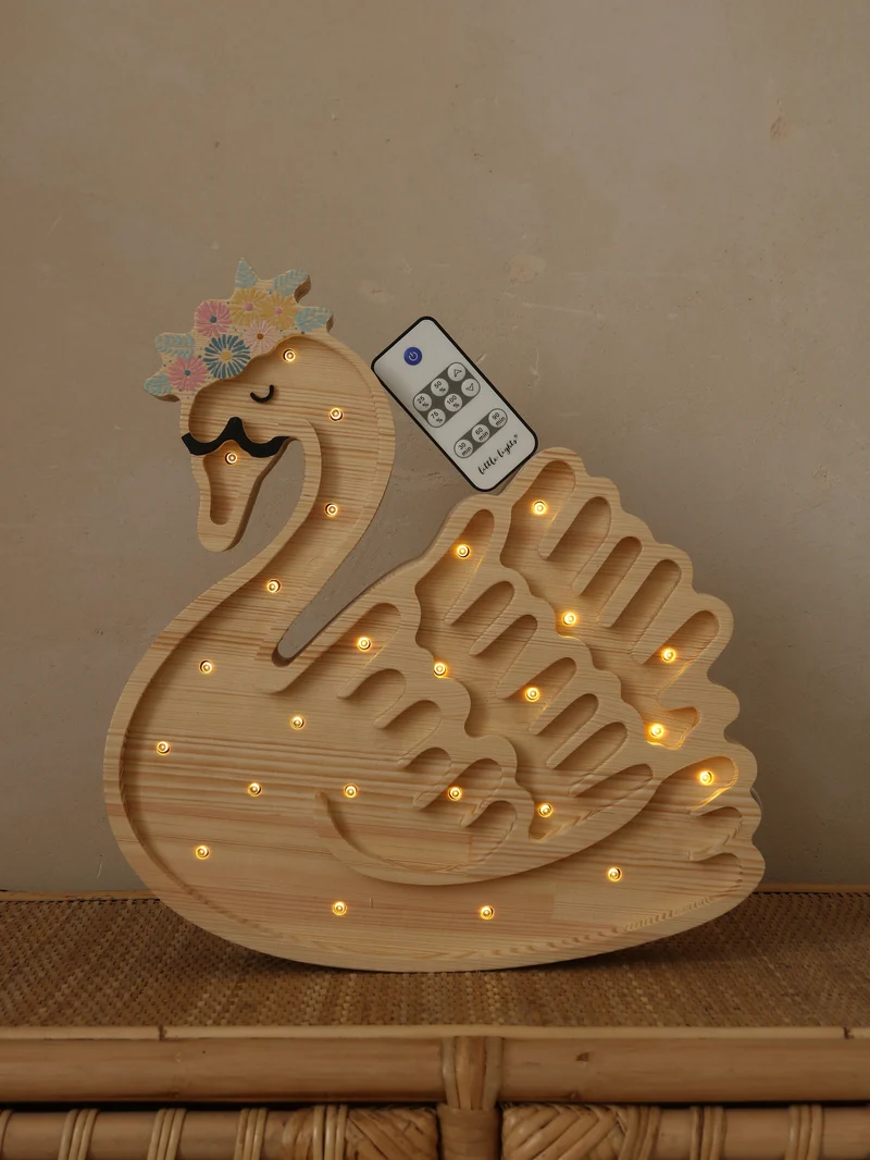 Little Lights Swan Night Light | Wooden Flower