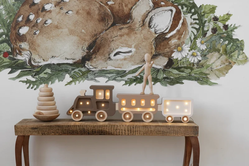 Little Lights Train Night Light | Coffee Cream