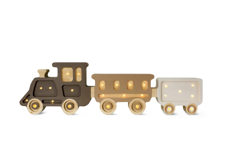 Little Lights Train Night Light | Coffee Cream