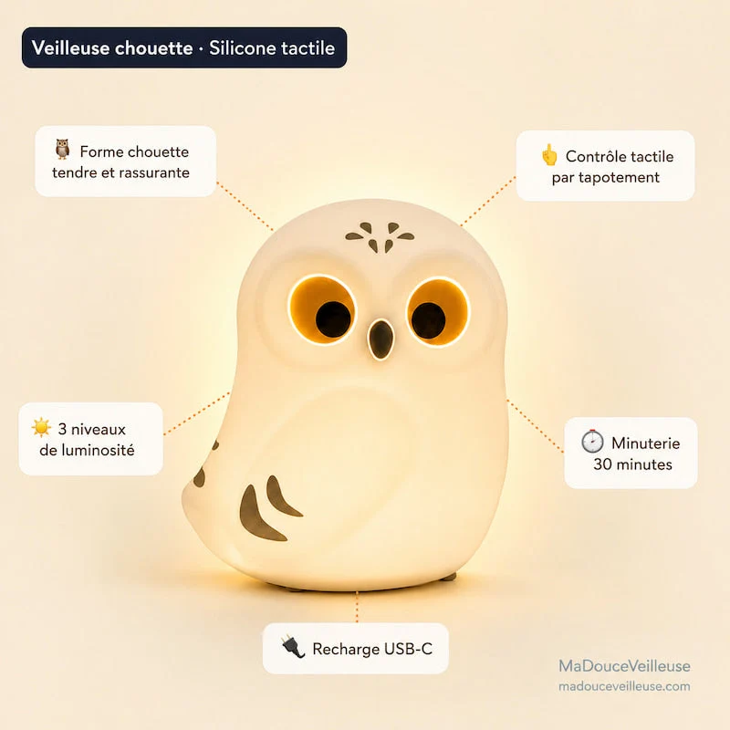 Veilleuse chouette en silicone - OwlLight