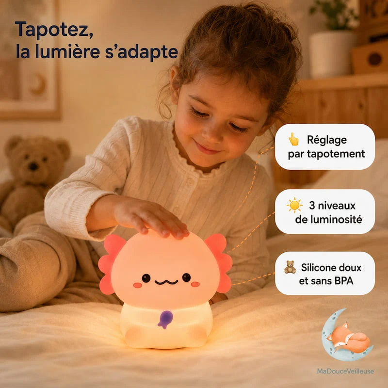 Veilleuse axolotl bébé - BabyAxo