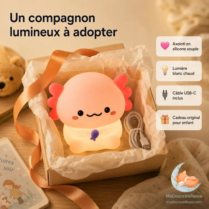 Veilleuse axolotl bébé - BabyAxo