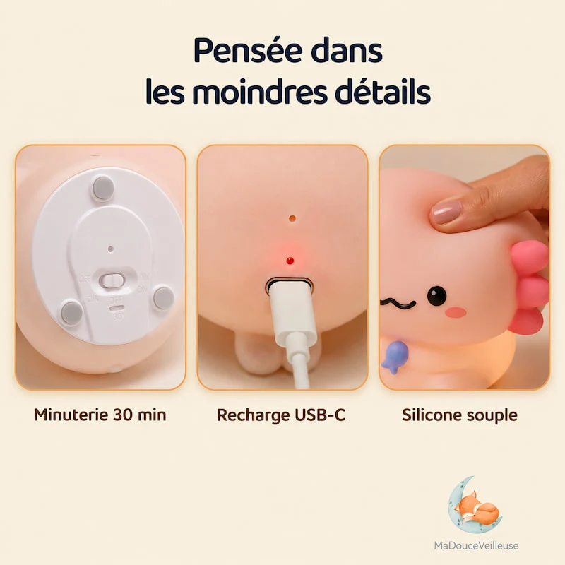 Veilleuse axolotl bébé - BabyAxo