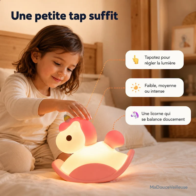 Veilleuse Licorne silicone pour bébé