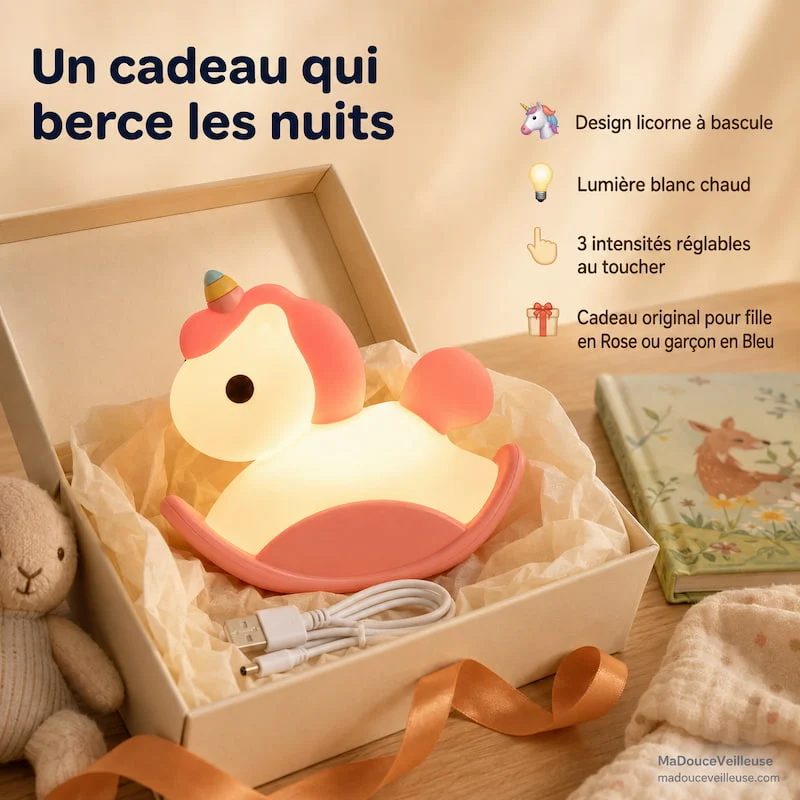 Veilleuse Licorne silicone pour bébé