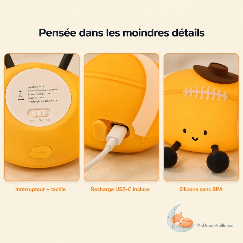 Veilleuse Balle de Rugby - RugbyLight