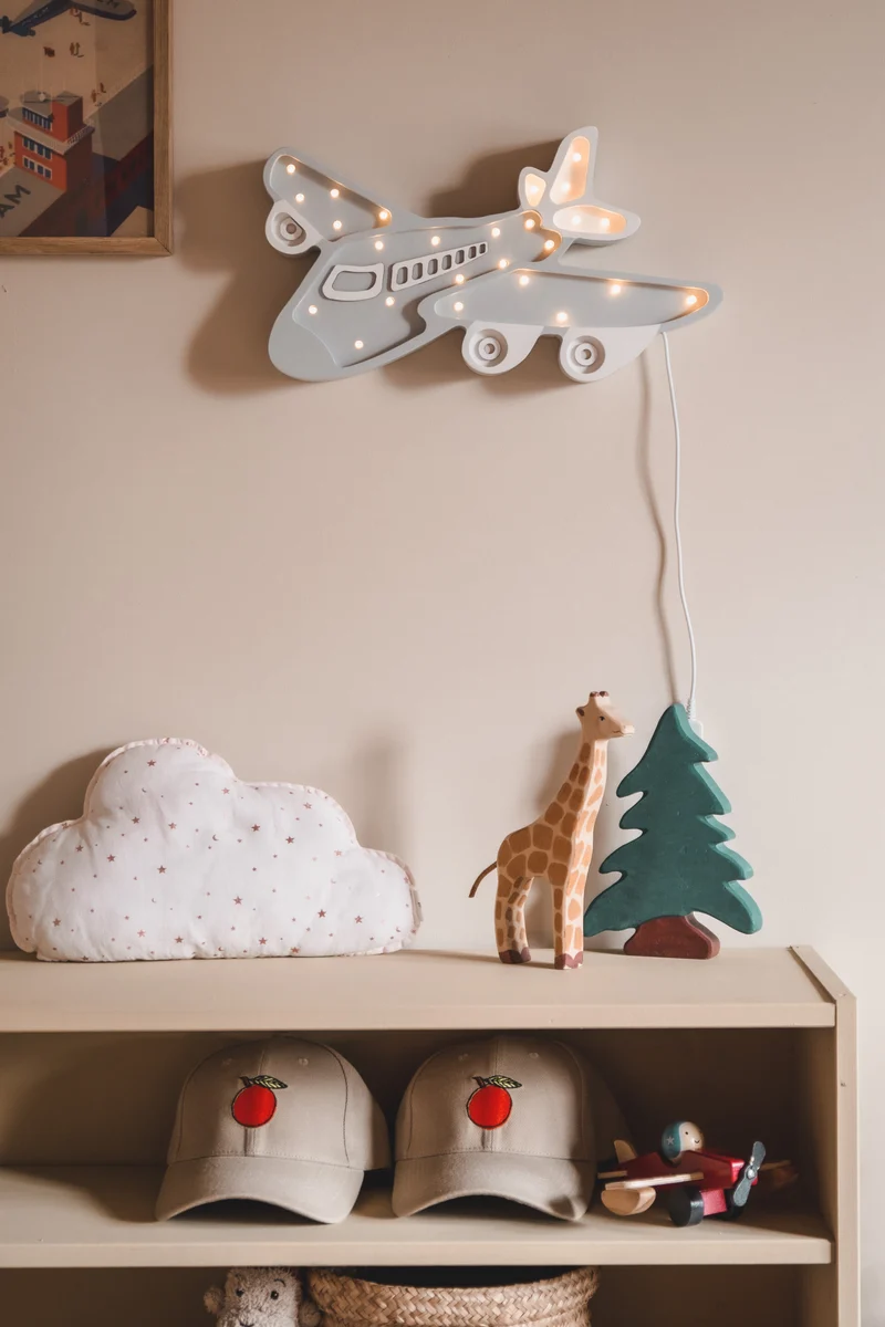 Little Lights Plane Night Light | Light Gray