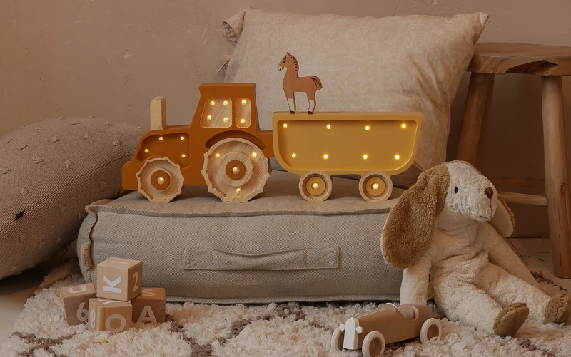 Little Lights Tractor Night Light | Mustard