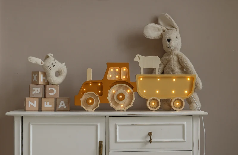 Little Lights Tractor Night Light | Mustard
