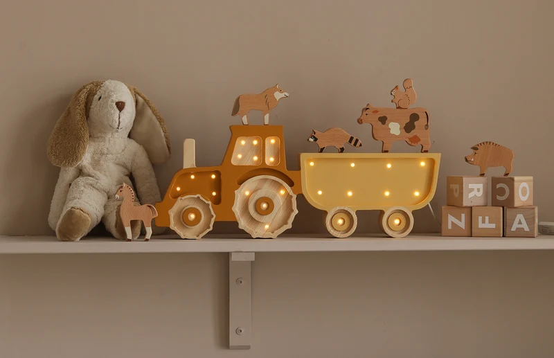 Little Lights Tractor Night Light | Mustard