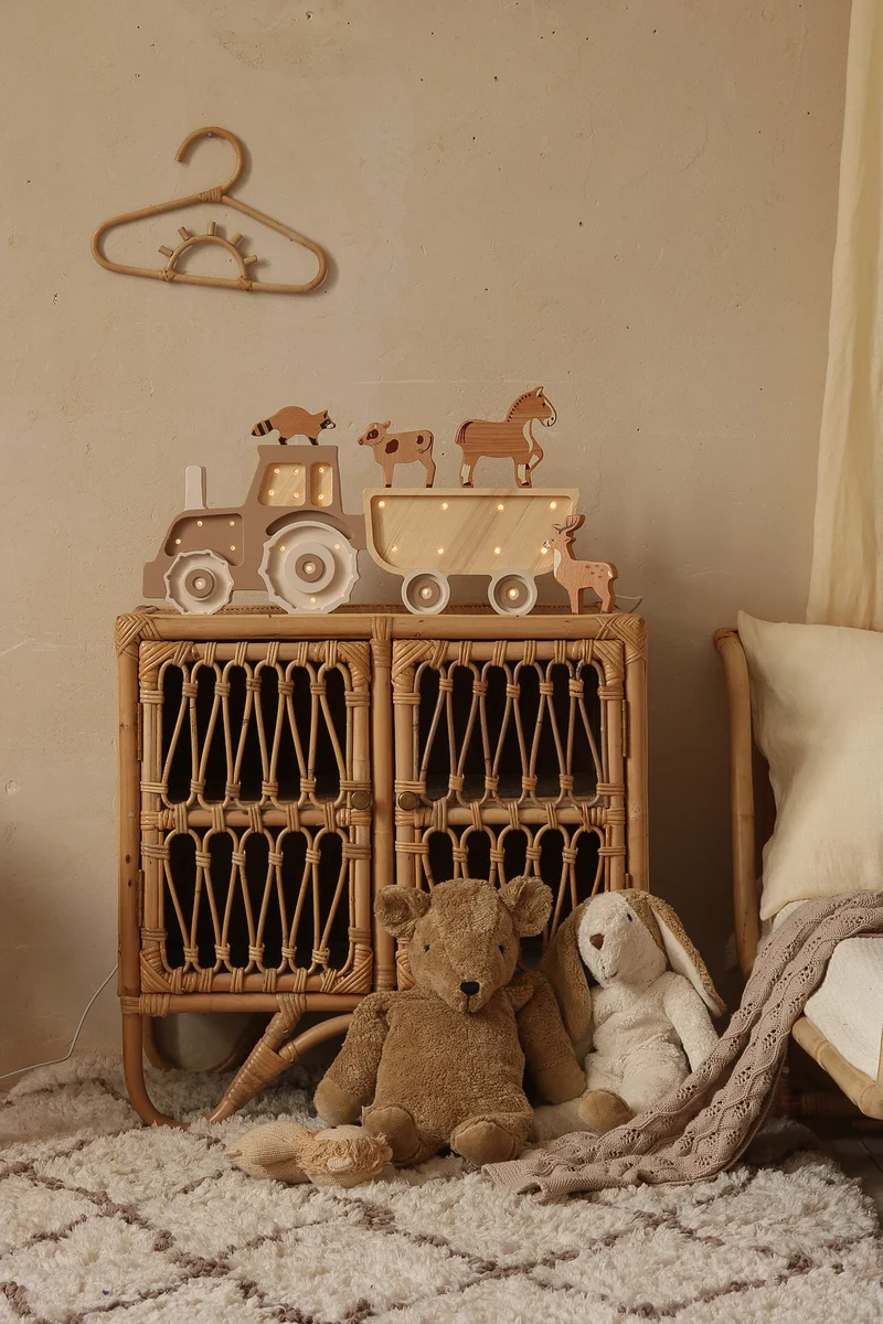 Little Lights Tractor Night Light | Coffee Cream