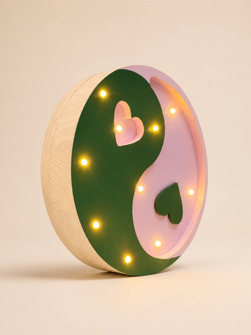 Yin-Yang Heart Lamp | Lilac Forest