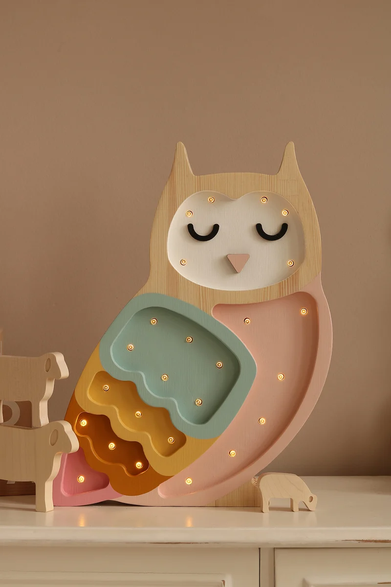 Little Lights Owl Night Light | Retro Rainbow