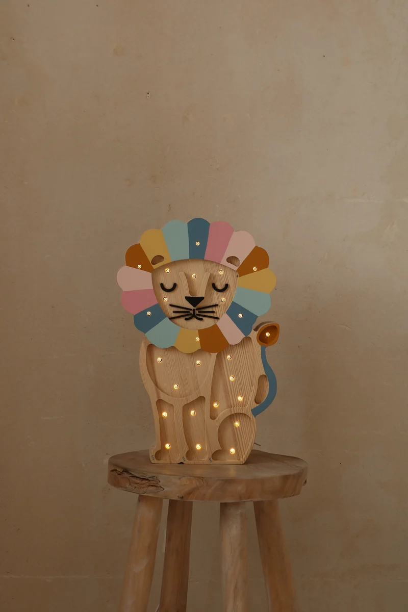 Little Lights Lion Night Light | Retro Rainbow