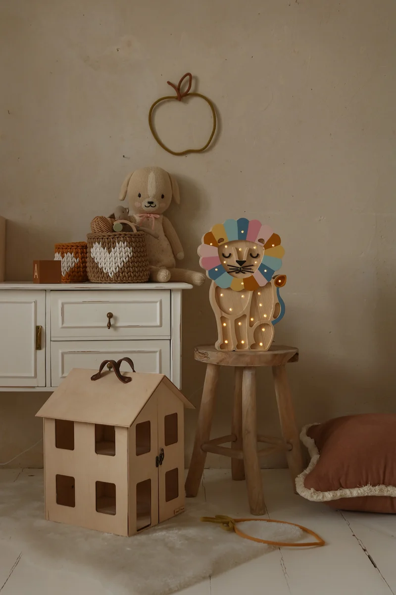 Little Lights Lion Night Light | Retro Rainbow