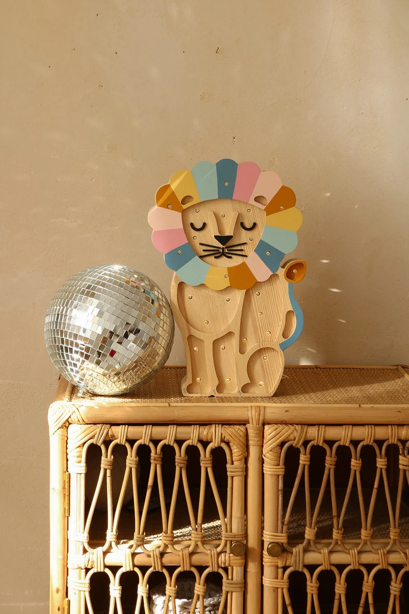 Little Lights Lion Night Light | Retro Rainbow