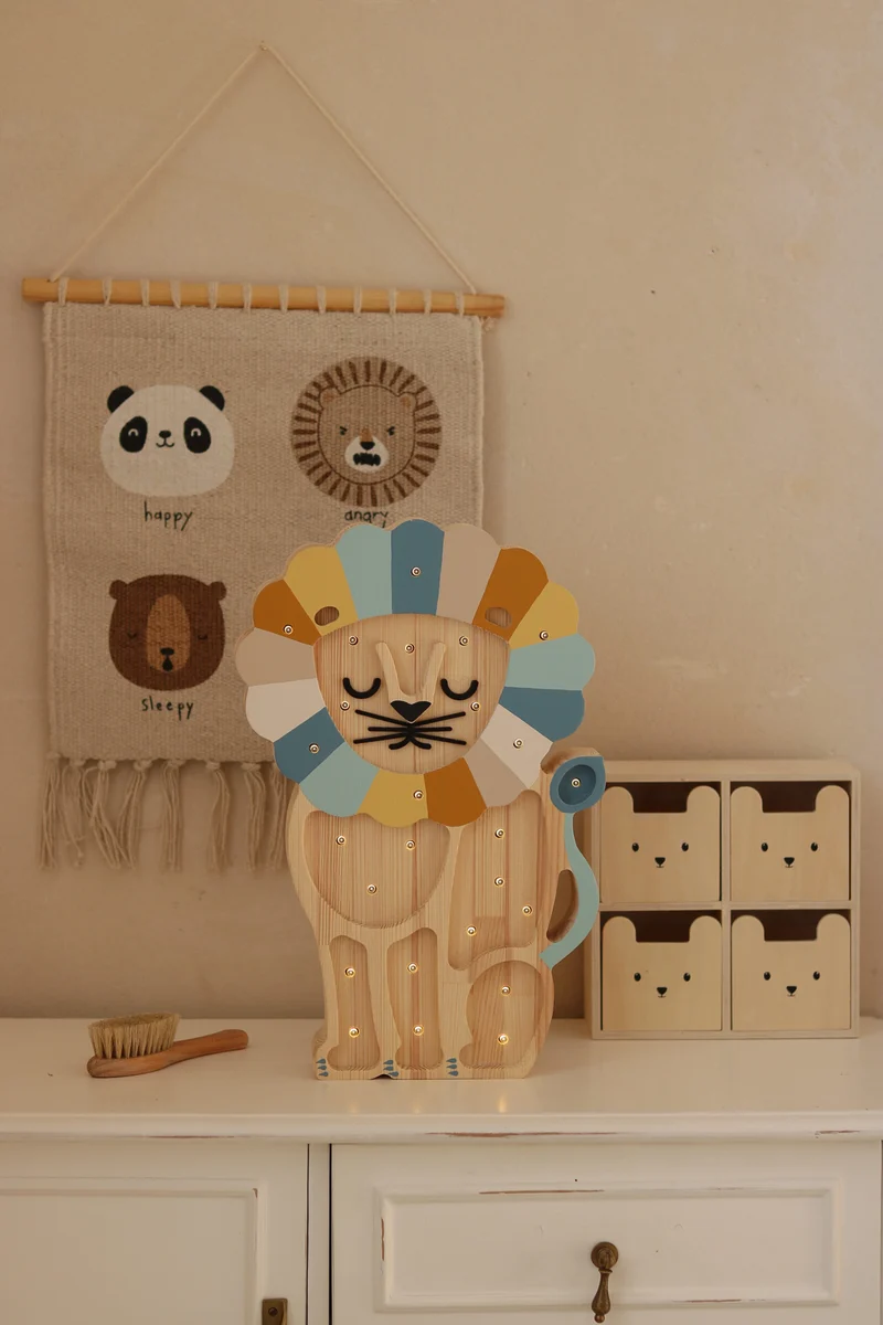 Little Lights Lion Night Light | Denim Rainbow
