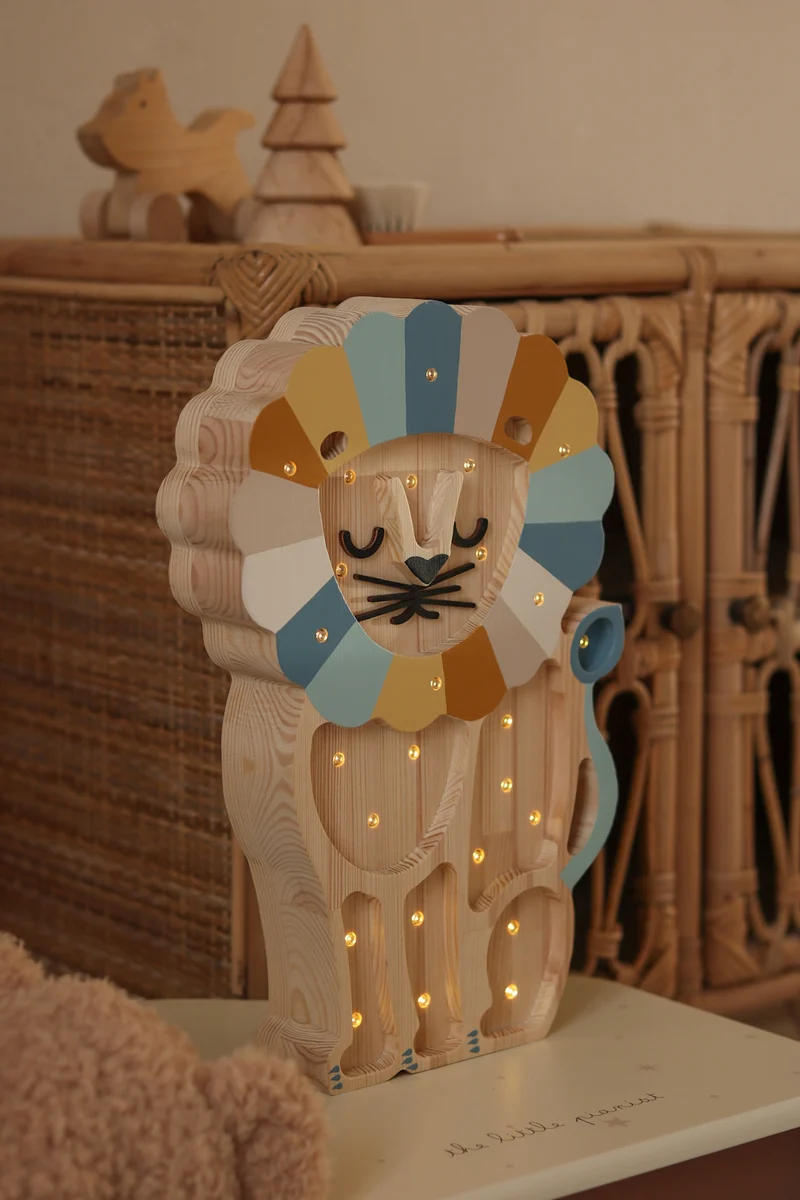 Little Lights Lion Night Light | Denim Rainbow