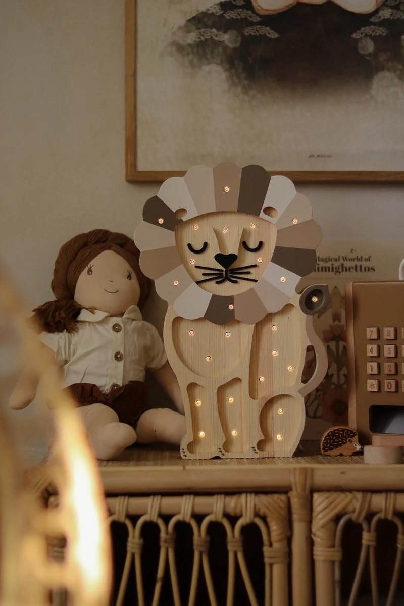 Little Lights Lion Night Light | Cappuccino Rainbow