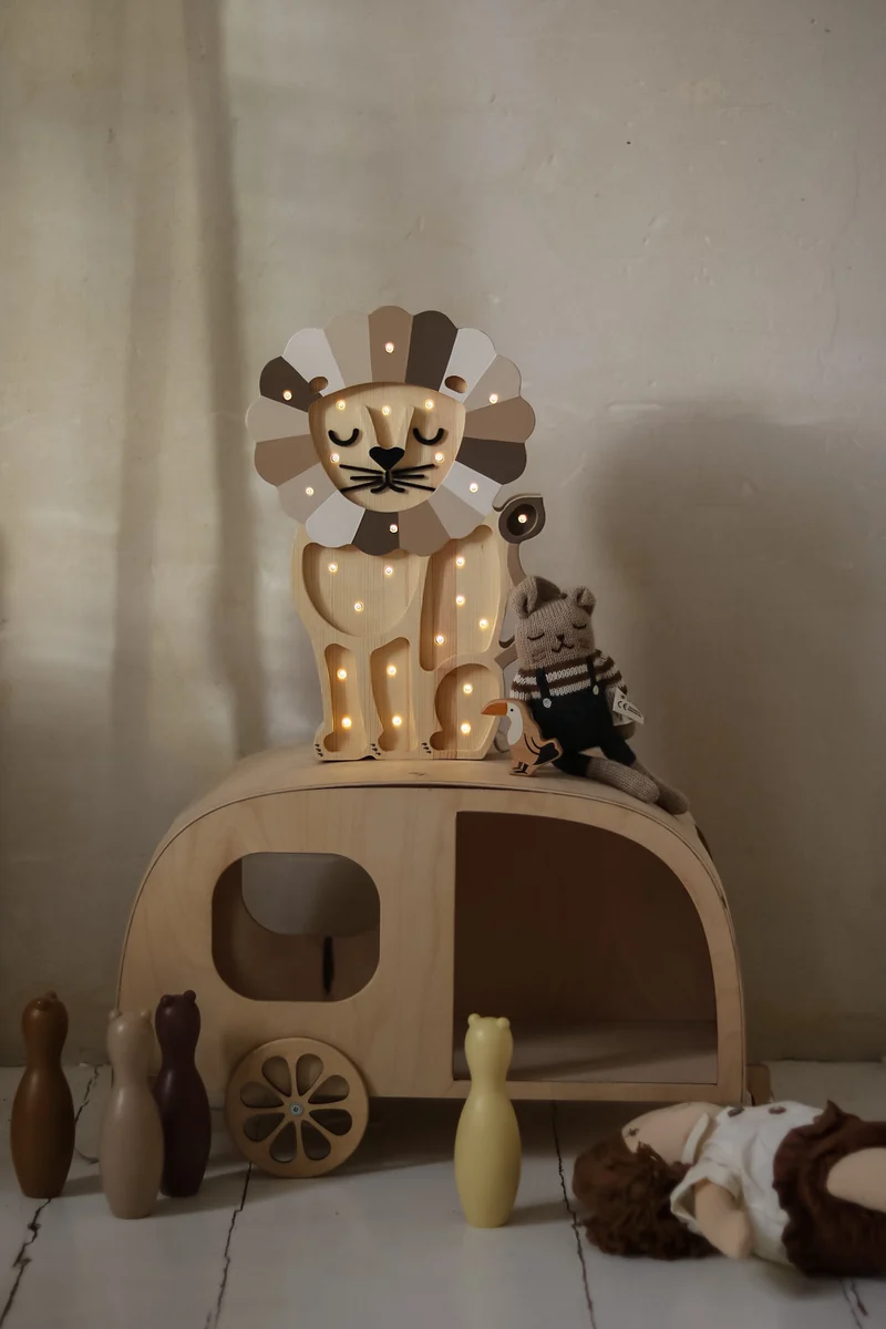 Little Lights Lion Night Light | Cappuccino Rainbow
