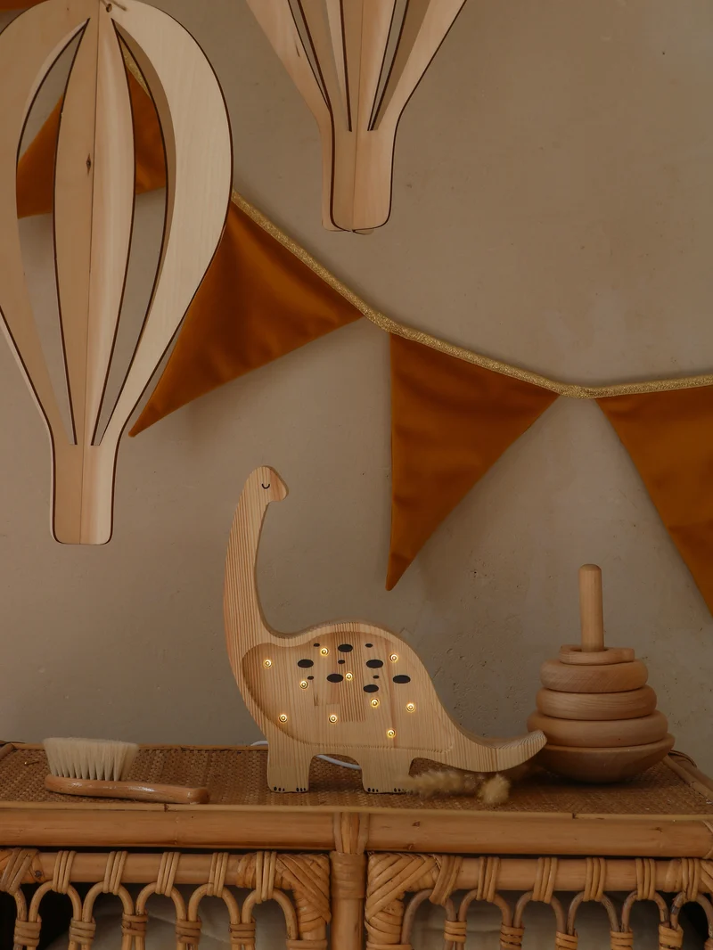 Little Lights Dino Diplodocus Mini Night Light | Jurassic Wood