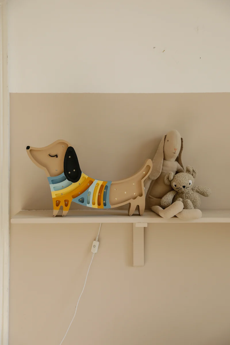 Little Lights Puppy Dachshund Night Light | Cracow Stripes