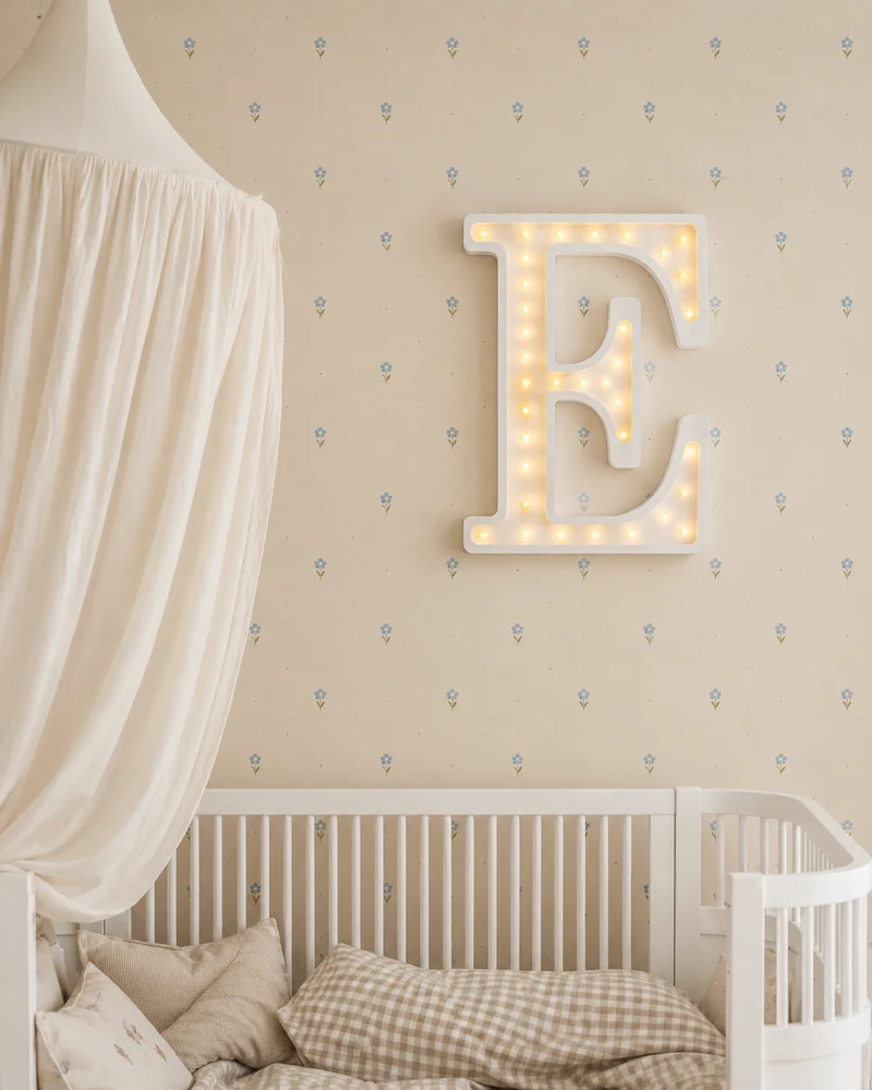Little Lights Letter E Night Light | White