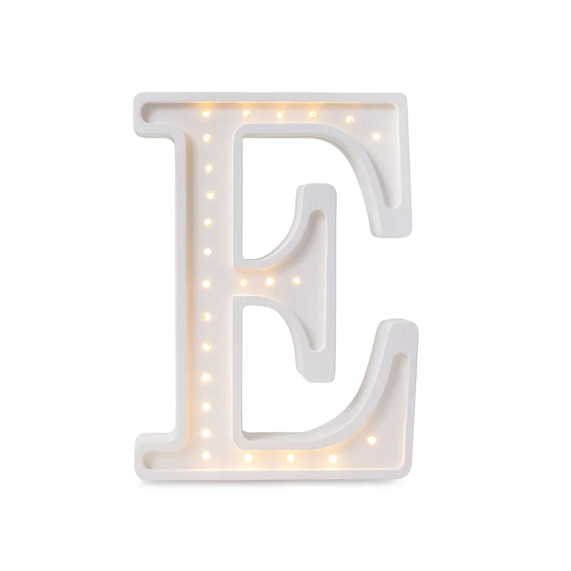 Little Lights Letter E Night Light | White