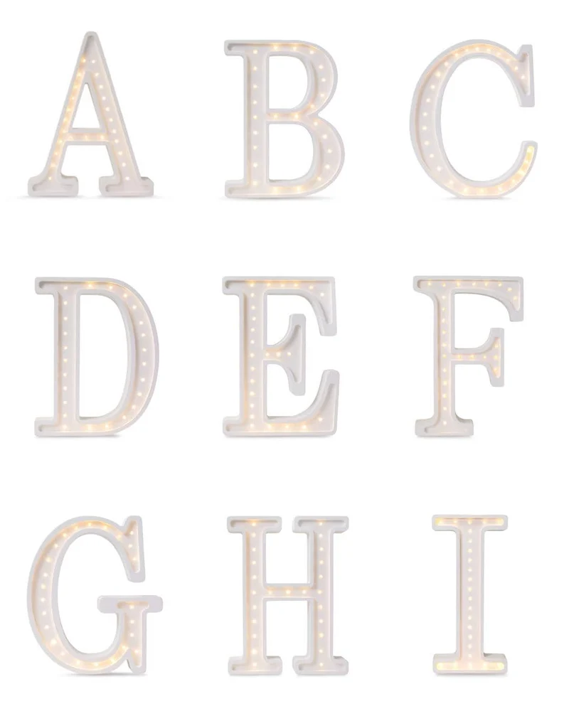 Little Lights Letter E Night Light | White