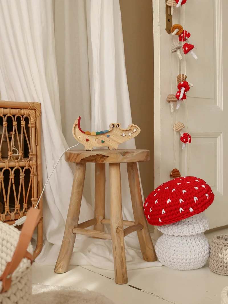 Little Lights Crocodile Mini Night Light | Caribbean Wood
