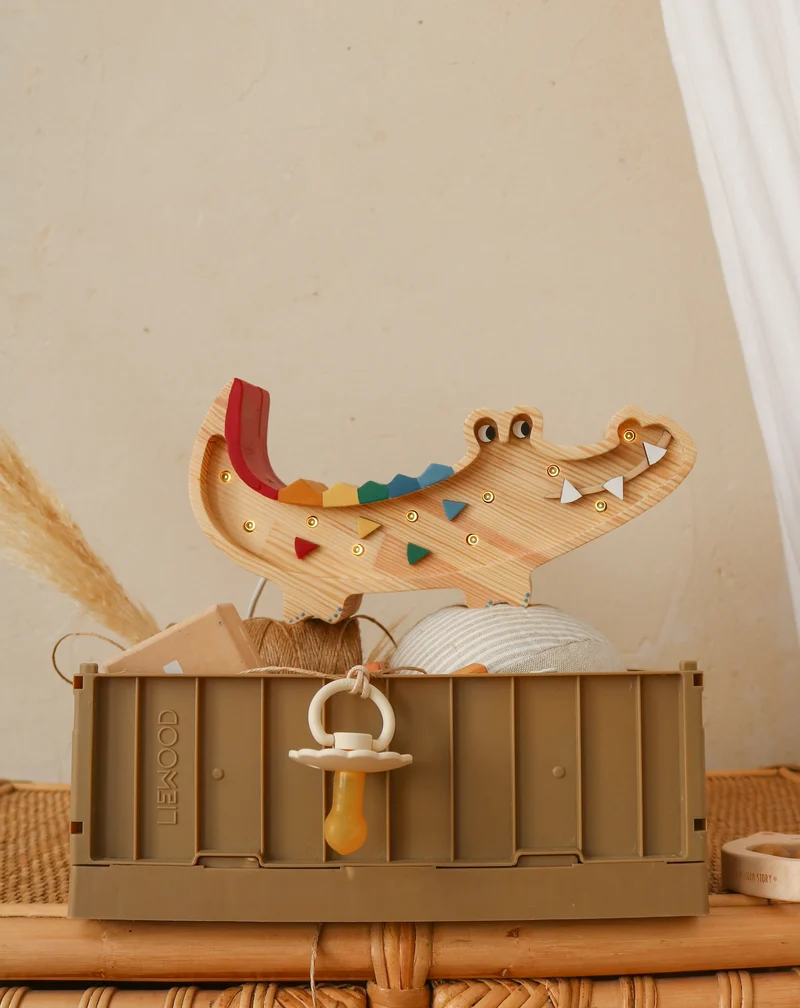 Little Lights Crocodile Mini Night Light | Caribbean Wood