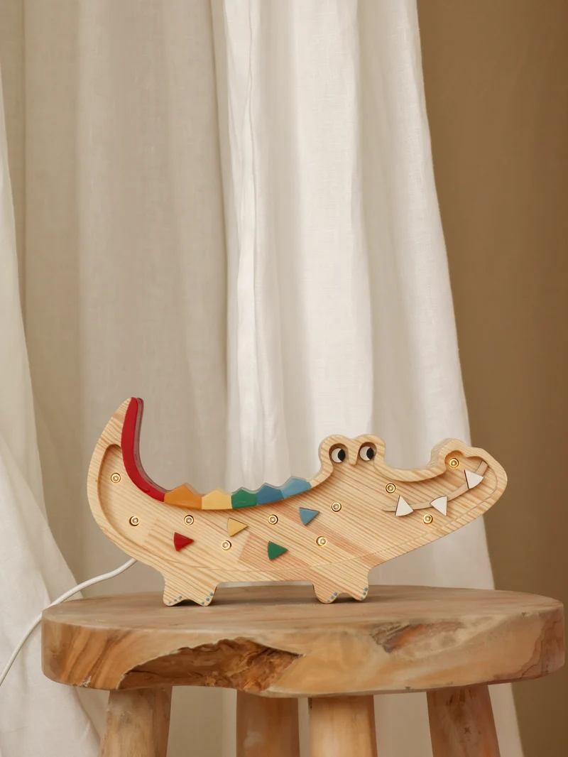 Little Lights Crocodile Mini Night Light | Caribbean Wood