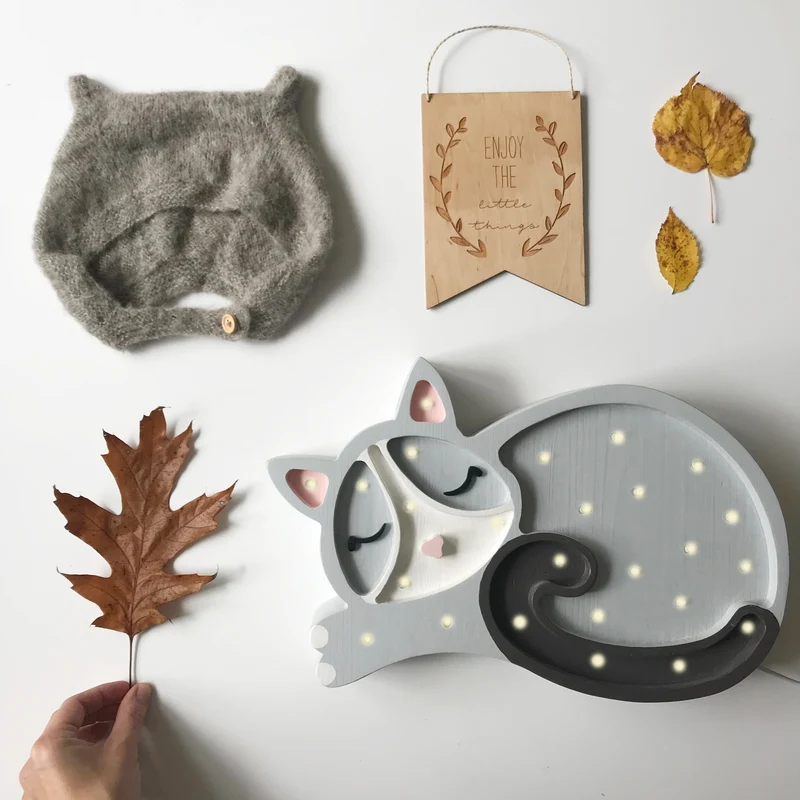 Little Lights Cat Night Light | Gray