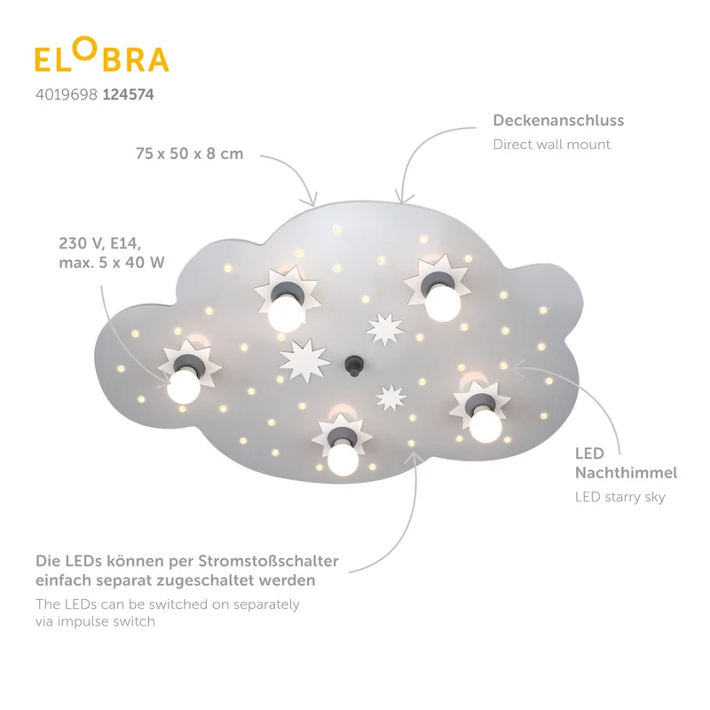 Deckenleuchte Sternenwolke - M